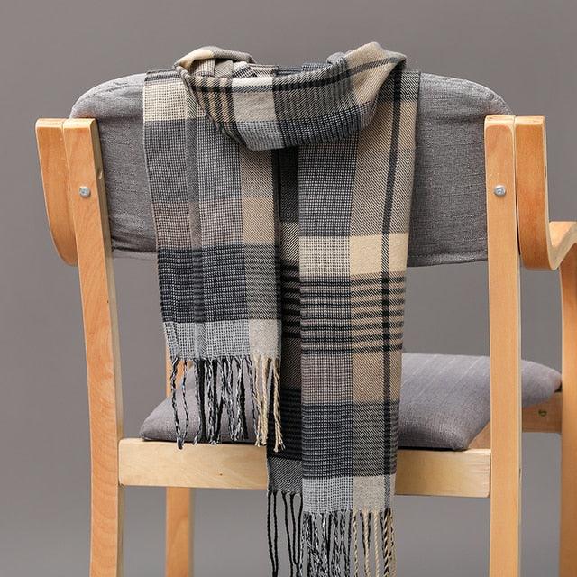 Fashion Winter Casual Classic Soft Plaid Popular Couple Lightweight Tartan Muffler Warm Scarf Cashmere Scarves Shawls Wraps Lightweight Women Warm Lattice Scarves Cashmere Hijab For Women Stevvex