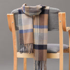Fashion Winter Casual Classic Soft Plaid Popular Couple Lightweight Tartan Muffler Warm Scarf Cashmere Scarves Shawls Wraps Lightweight Women Warm Lattice Scarves Cashmere Hijab For Women Stevvex