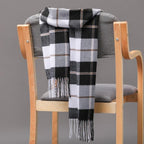Fashion Winter Casual Classic Soft Plaid Popular Couple Lightweight Tartan Muffler Warm Scarf Cashmere Scarves Shawls Wraps Lightweight Women Warm Lattice Scarves Cashmere Hijab For Women Stevvex