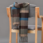 Fashion Winter Casual Classic Soft Plaid Popular Couple Lightweight Tartan Muffler Warm Scarf Cashmere Scarves Shawls Wraps Lightweight Women Warm Lattice Scarves Cashmere Hijab For Women Stevvex