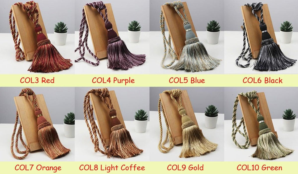 Home Decoration Polyester Tassel Tiebacks Curtain Holder Handmade Tassel Curtain Rope Holdback Window Drape Hanging Ball Tassels Curtains Buckle Sling Binding Lantern Tiebacks Handcrafted Braided Curtain Holdbacks Window Home Decor 55-90cm Stevvex