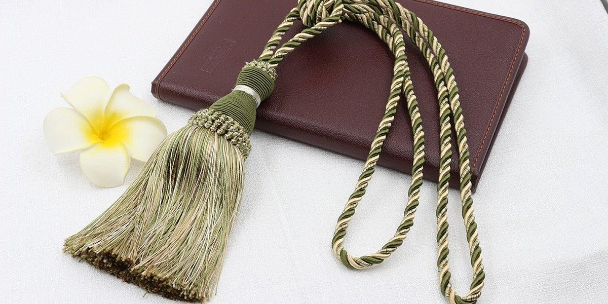 Home Decoration Polyester Tassel Tiebacks Curtain Holder Handmade Tassel Curtain Rope Holdback Window Drape Hanging Ball Tassels Curtains Buckle Sling Binding Lantern Tiebacks Handcrafted Braided Curtain Holdbacks Window Home Decor 55-90cm Stevvex