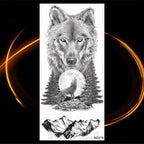 Luxury Tiger Temporary Tattoos Fox Wolf Fake Tattoo Sticker Realistic Black Animal Temporary Tattoo Stickers For Mens Stevvex