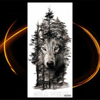 Luxury Tiger Temporary Tattoos Fox Wolf Fake Tattoo Sticker Realistic Black Animal Temporary Tattoo Stickers For Mens Stevvex