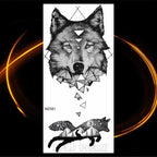 Luxury Tiger Temporary Tattoos Fox Wolf Fake Tattoo Sticker Realistic Black Animal Temporary Tattoo Stickers For Mens Stevvex