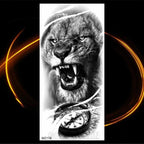 Luxury Tiger Temporary Tattoos Fox Wolf Fake Tattoo Sticker Realistic Black Animal Temporary Tattoo Stickers For Mens Stevvex
