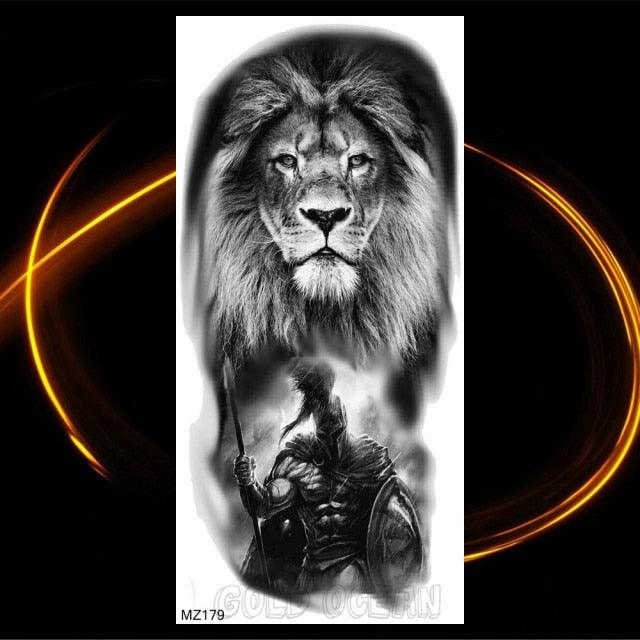 Luxury Tiger Temporary Tattoos Fox Wolf Fake Tattoo Sticker Realistic Black Animal Temporary Tattoo Stickers For Mens Stevvex