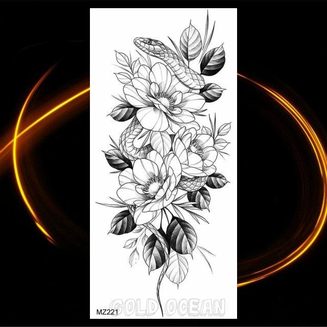 Luxury Tiger Temporary Tattoos Fox Wolf Fake Tattoo Sticker Realistic Black Animal Temporary Tattoo Stickers For Mens Stevvex