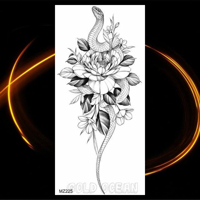 Luxury Tiger Temporary Tattoos Fox Wolf Fake Tattoo Sticker Realistic Black Animal Temporary Tattoo Stickers For Mens Stevvex