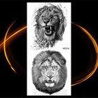 Luxury Tiger Temporary Tattoos Fox Wolf Fake Tattoo Sticker Realistic Black Animal Temporary Tattoo Stickers For Mens Stevvex