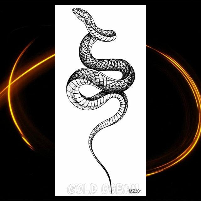 Luxury Tiger Temporary Tattoos Fox Wolf Fake Tattoo Sticker Realistic Black Animal Temporary Tattoo Stickers For Mens Stevvex