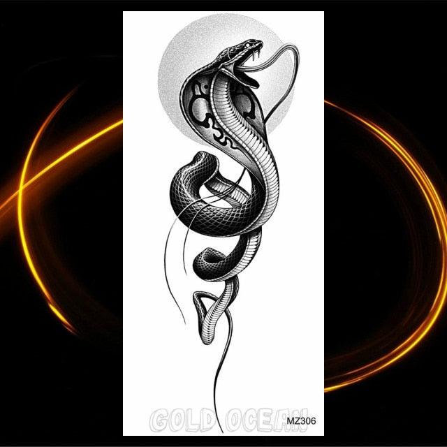 Luxury Tiger Temporary Tattoos Fox Wolf Fake Tattoo Sticker Realistic Black Animal Temporary Tattoo Stickers For Mens Stevvex