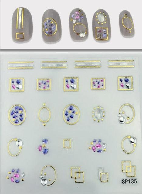 Plant Laser Abstract Lady Face Nail Decals Sliders Paper Art Decor Gel Polish Sticker Manicure Foils 3D Rhinestone Sticker Fun Nail Art Stickers Decal 3D Self-Adhesive Abstract Face Curve Graffiti Nail Design for Acrylic Nail Supplies Stevvex