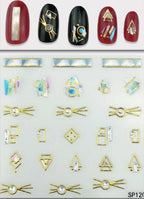 Plant Laser Abstract Lady Face Nail Decals Sliders Paper Art Decor Gel Polish Sticker Manicure Foils 3D Rhinestone Sticker Fun Nail Art Stickers Decal 3D Self-Adhesive Abstract Face Curve Graffiti Nail Design for Acrylic Nail Supplies Stevvex