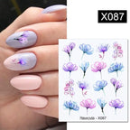 Cool Geometrics Pattern Water Decals Stickers Flower Leaves Slider For Nails Spring Summer Nail Art Decoration Tattoos Women Nail Art Stickers Water Transfer Decals Design Nail Art Supplies Manicure Acrylic Nail Foil Stencils Decorations Stevvex