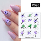 Cool Geometrics Pattern Water Decals Stickers Flower Leaves Slider For Nails Spring Summer Nail Art Decoration Tattoos Women Nail Art Stickers Water Transfer Decals Design Nail Art Supplies Manicure Acrylic Nail Foil Stencils Decorations Stevvex