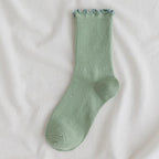 Little Flower Socks Girl's Socks Simple Solid Color Socks Women's Long Socks Kawaii Happy And Funny Breathable Socks For Women Stevvex