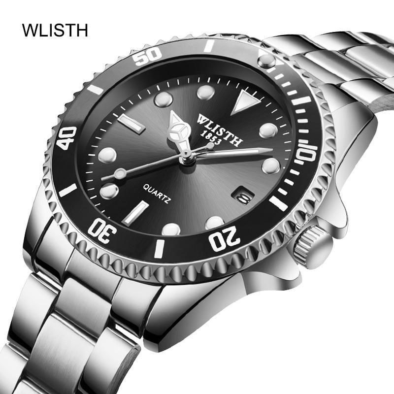 Luxury Round Business Men's Watches Fashion Waterproof Elegant Shine Stainless Steel Design Analog Luminous Men Wrist Watch Stevvex