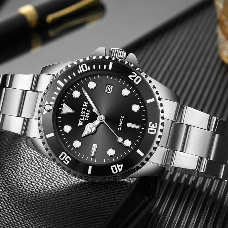 Luxury Round Business Men's Watches Fashion Waterproof Elegant Shine Stainless Steel Design Analog Luminous Men Wrist Watch Stevvex