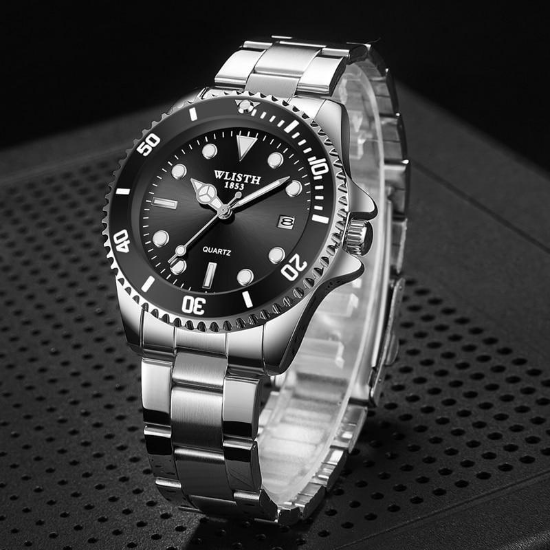 Luxury Round Business Men's Watches Fashion Waterproof Elegant Shine Stainless Steel Design Analog Luminous Men Wrist Watch Stevvex