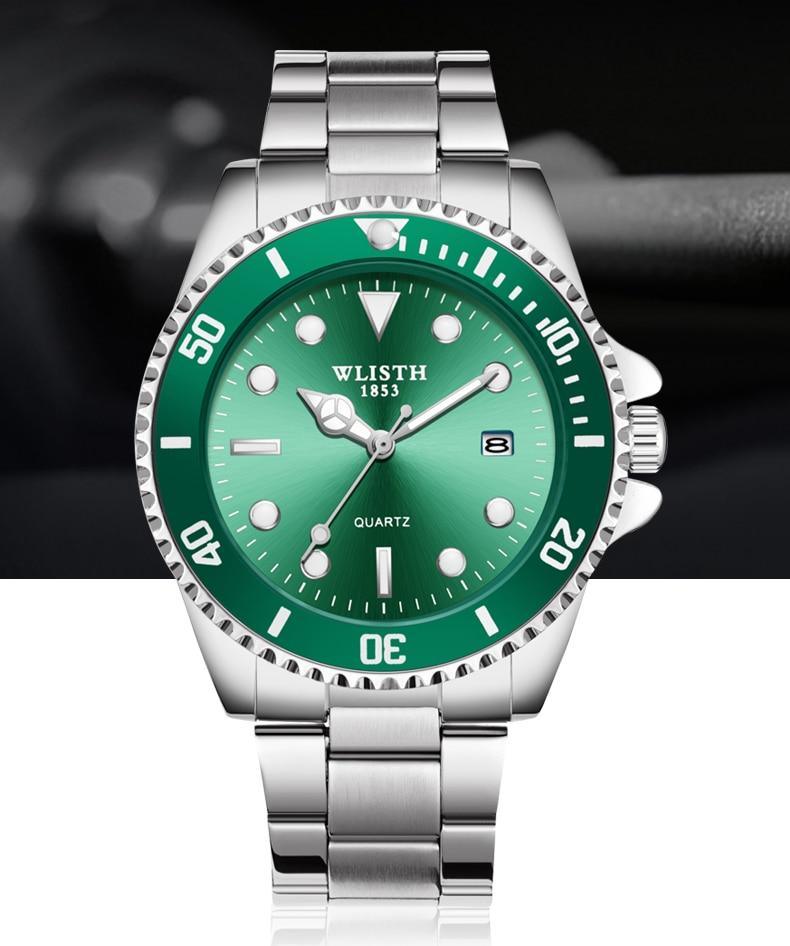 Luxury Round Business Men's Watches Fashion Waterproof Elegant Shine Stainless Steel Design Analog Luminous Men Wrist Watch Stevvex