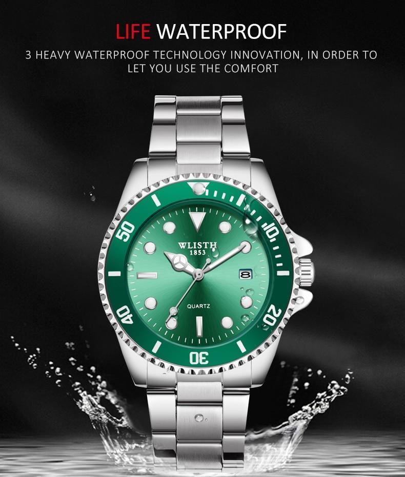 Luxury Round Business Men's Watches Fashion Waterproof Elegant Shine Stainless Steel Design Analog Luminous Men Wrist Watch Stevvex