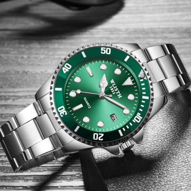 Luxury Round Business Men's Watches Fashion Waterproof Elegant Shine Stainless Steel Design Analog Luminous Men Wrist Watch Stevvex