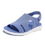 New Summer Women Sandals Shoes Blue Casual Woman Flats Buckle Strap Fashion Beach Shoe Modern Slide Square Open Toe One Band Cute Slip On Flat Dressy Casual Summer Sandals Stevvex