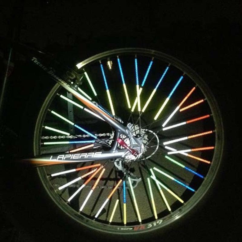 New 12 Pcs Bicycle Mountain Bike Riding Wheel Rim Spoke Mount Clip Tube Warning Light Strip Bicycle Wheel Spoke Reflector Reflective Mount Clip Tube Warning Strip Waterproof Bicycle Spoke Reflectors Stevvex