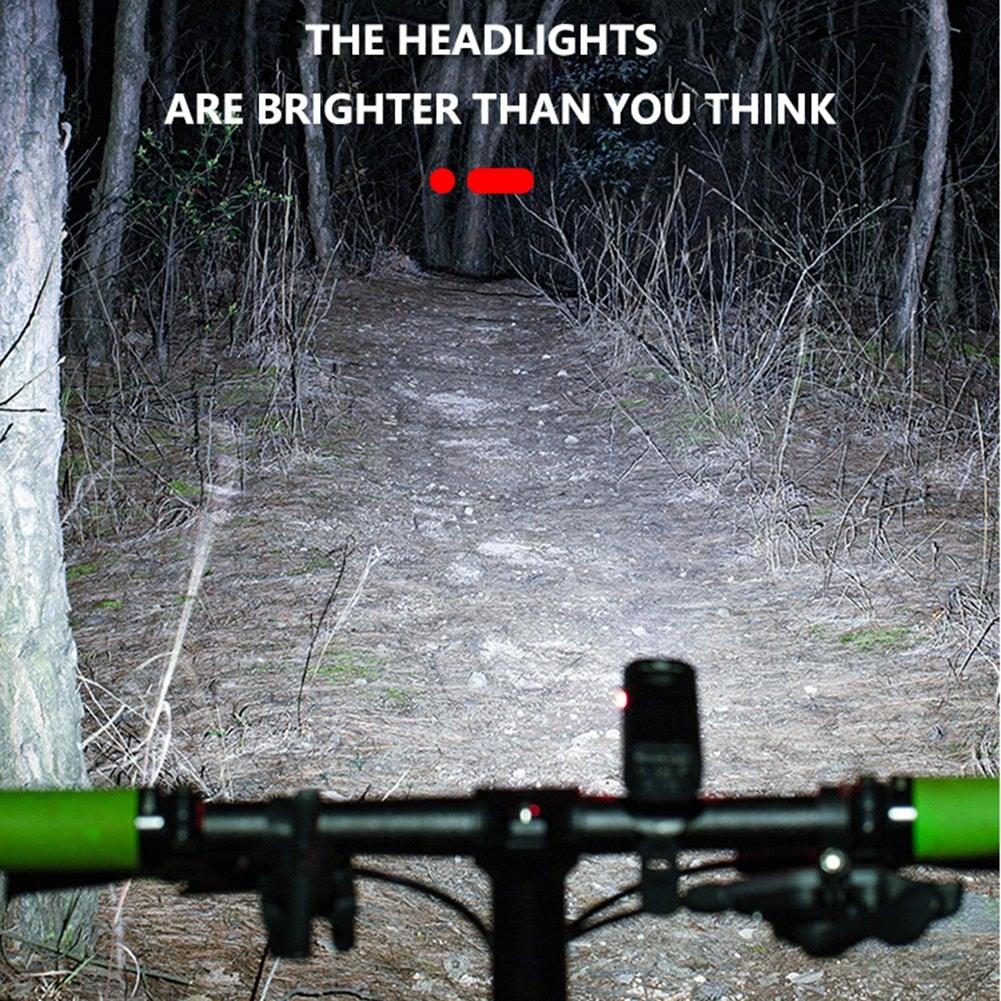 Smart Bicycle Front Light Set USB Rechargeable Front Light LED Headlight Bike Lamp Cycling Flash Light Powerful Rechargeable Bike Light For Night Riding Super Bright Bicycle Headlight For Cycling Road Mountain Stevvex
