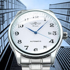 Classic Luxury Men Watch Automatic Wrist Watches Brown Leather Strap Fashionable Design Watches For Men Stevvex
