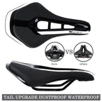 Leather Bike Saddle Road Bike Front Seat Cycling Saddles For Mens Breathable Hollow Cushion Bicycle Saddle Comfort Bike Saddle Ergonomic Waterproof Bicycle Seat For Road Bike Mountain Bike Seats Stevvex