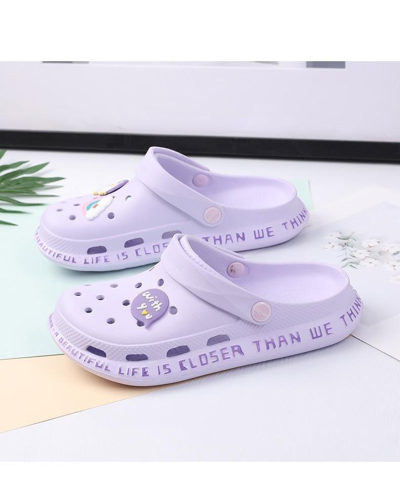 Gray Cute Summer Sandals Women Beach Sandals Non Slip Comfortable Lightweight Outdoor Sandals Woman Light Weight Quick Drying Slip-On Garden Clog Shoes Rubber Slipper Stevvex