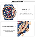 Sport Multifunctional Luxury Mens Watch Quartz Waterproof Colorful Analog Wristwatch Elegant Stainless Steel Design Stevvex