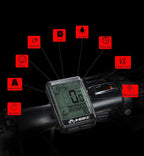Lightweight Rainproof Bike Computer Bicycle Wireless Speedometer Odometer Cycling Watch LED Screen Measurable Backlight For Visibility At Night Auto On/Off Portable Multi-Function Design Stevvex