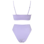 Swimwear Women Ribbed Bathing Suit Female Push Up Bikini Set Women's Bathing Suit Lace up Bikini Ribbed Two Piece Swimsuit Beachwear High Waist Bikini Women's Swimsuit Stevvex