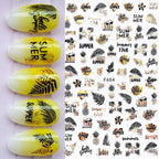 Summer Tropical Beach Coconut Tree Slippers 3D Nail Sticker Leaves Shell Transfer Decals Slider Decoration Manicures  Tip Water Transfer Nail Decals Sticker For Pretty Girl Self-Adhesive Nail Decals Designer Nail Stickers for Acrylic Stevvex