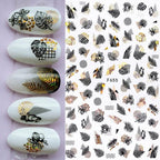 Summer Tropical Beach Coconut Tree Slippers 3D Nail Sticker Leaves Shell Transfer Decals Slider Decoration Manicures  Tip Water Transfer Nail Decals Sticker For Pretty Girl Self-Adhesive Nail Decals Designer Nail Stickers for Acrylic Stevvex