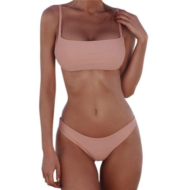 Push Up Bikini Set Swimsuits High Waist Swimwear Women Ribbed Bathing Suits Brazilian Bikinis Swimsuit for Women  Bottom Triangle Bikinis Top Bathing Suit Stevvex