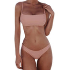 Push Up Bikini Set Swimsuits High Waist Swimwear Women Ribbed Bathing Suits Brazilian Bikinis Swimsuit for Women  Bottom Triangle Bikinis Top Bathing Suit Stevvex