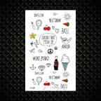 Fashion Small Sexy Black Temporary Waterproof Tattoo Cute Star Heart Tattoos Sticker Body Finger Tattoo For Kids Womens