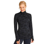 Women's Running Athletic Workout Yoga Shirts Long Sleeves Quarter-Zip