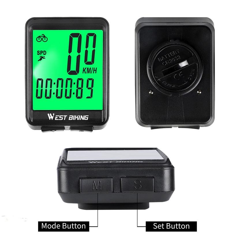 Bicycle Computer Digital Speedometer Backlight Wireless Wired Bike Stopwatch Computer Waterproof Backlight With Digital LCD Display For Outdoor Cycling And Fitness Multi-Function Gifts For Bikers Men Stevvex