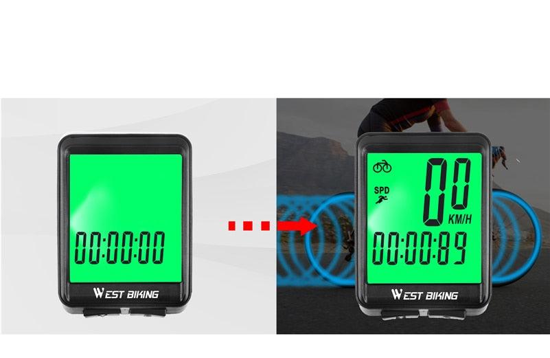 Bicycle Computer Digital Speedometer Backlight Wireless Wired Bike Stopwatch Computer Waterproof Backlight With Digital LCD Display For Outdoor Cycling And Fitness Multi-Function Gifts For Bikers Men Stevvex