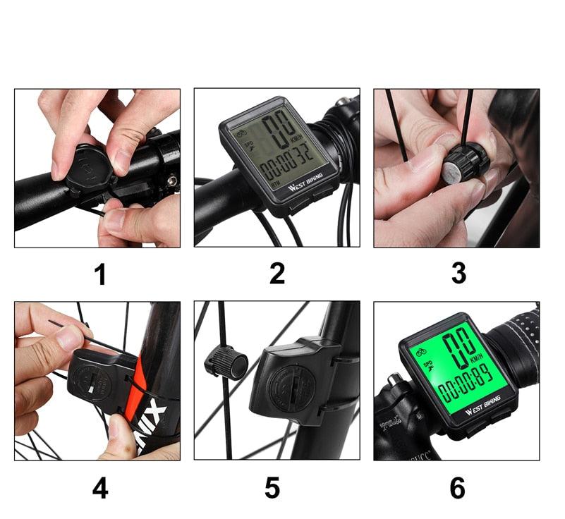Bicycle Computer Digital Speedometer Backlight Wireless Wired Bike Stopwatch Computer Waterproof Backlight With Digital LCD Display For Outdoor Cycling And Fitness Multi-Function Gifts For Bikers Men Stevvex