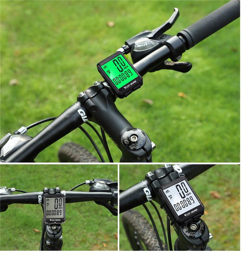 Bicycle Computer Digital Speedometer Backlight Wireless Wired Bike Stopwatch Computer Waterproof Backlight With Digital LCD Display For Outdoor Cycling And Fitness Multi-Function Gifts For Bikers Men Stevvex