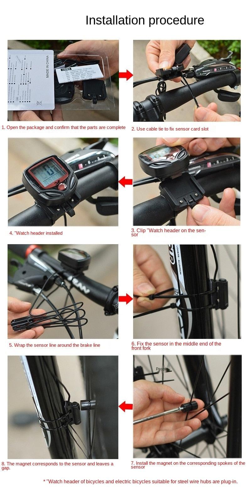 Waterproof Bicycle Bike Cycle LCD Display Digital Computer Bike Speedometer Waterproof And Cycling Odometer With Automatic Wake-up LCD Display Outdoor Sport Computer Speedometer Stevvex