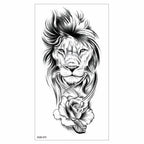 Big Tiger Lion Waterproof Temporary Sticker Tattoo Arm Legs Fake Tattoo Stickers For Adults Realistic Luxury Design For Mens Womens
