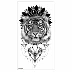 Big Tiger Lion Waterproof Temporary Sticker Tattoo Arm Legs Fake Tattoo Stickers For Adults Realistic Luxury Design For Mens Womens
