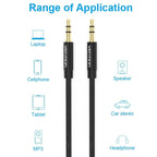 Durable 3.5mm Audio Aux Cable Jack For Speaker Headphone Car Audio Mobile Phones